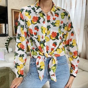 Silk Equipment Femme fruit button down blouse